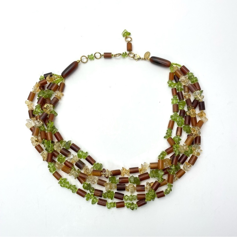 Joan Rivers Earth Tone Glass Multi Strand Necklace